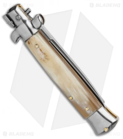 Frank B. 7.5" Italian Stiletto Automatic Knife Honey Horn (3.5" Polish Flat) 5 Frank B. 7.5" Italian Stiletto Automatic Knife Honey Horn (3.5" Polish Flat) - Image 3