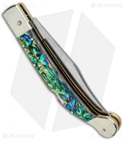 AGA Campolin 9" Sahara Italian Stiletto Lockback Automatic Abalone (3.8" Mirror) 9 AGA Campolin 9" Sahara Italian Stiletto Lockback Automatic Abalone (3.8" Mirror) -Knife Discount Store AGA Camplin 9in Sahara Italian Stiletto LB Auto Abalone Mirror BHQ 90702 jr side