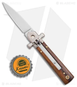 AGA Campolin 6" Dominus Leverlock Automatic Knife Wood (2.5" Satin) -Knife Discount Store AGA Campolin 6in Dominus LL Auto Wood Satin BHQ 178780 jr bottlecap