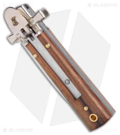 AGA Campolin 6" Dominus Leverlock Automatic Knife Wood (2.5" Satin) -Knife Discount Store AGA Campolin 6in Dominus LL Auto Wood Satin BHQ 178780 jr spine