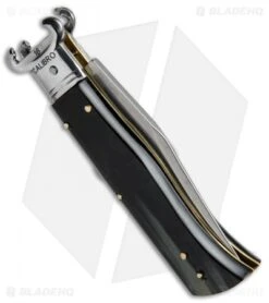 AGA Campolin 7.5" Calibro Automatic Knife Brazilian Horn (3.4" Satin) -Knife Discount Store AGA Campolin Brazilian Horn Calibro Humpback BP 18159 jr side