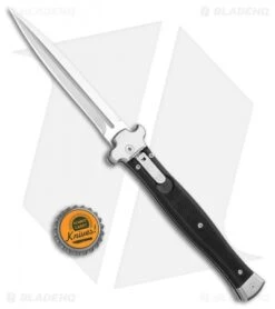 AGA Campolin Zero+ Italian Leverlock Automatic Knife Black G-10 (4.5"STN Dagger) -Knife Discount Store AGA Campolin Zero Plus Italian LL Auto Black G 10 Dagger BHQ 110616 jr bottlecap