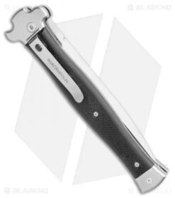 AGA Campolin Zero+ Italian Leverlock Automatic Knife Black G-10 (4.5"STN Dagger) -Knife Discount Store AGA Campolin Zero Plus Italian LL Auto Black G 10 Dagger BHQ 110616 jr side