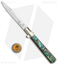 AGA Campolin 11" Frosolone Bayonet Stiletto Automatic Knife Abalone (5" Satin) 11 AGA Campolin 11" Frosolone Bayonet Stiletto Automatic Knife Abalone (5" Satin) -Knife Discount Store AGA Frosolone Abalonel 11in Bayo BP 29299 jr bottlecap 2