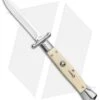 AKC Swinguard 10" Automatic Italian Stiletto Sim Ivory (4.25" Satin Bayonet) -Knife Discount Store AKC 10in Italian Swinguard Sim Ivory Auto Bayo BHQ 138560 jr