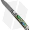 AKC Classic 8" Lever Lock Automatic Italian Knife Abalone (3.2" Damascus) -Knife Discount Store AKC Classic 8in LL Abalone Damascus Flat BP 30459 jr