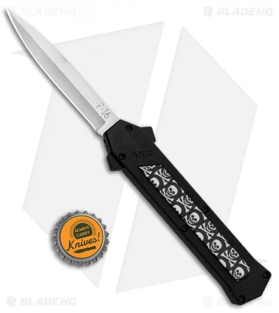 AKC F-16 D/A Bayonet OTF Automatic Knife Skulls (3.3" Satin) 6 AKC F-16 D/A Bayonet OTF Automatic Knife Skulls (3.3" Satin) - Image 4