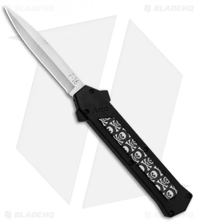 AKC F-16 D/A Bayonet OTF Automatic Knife Skulls (3.3" Satin) 3 AKC F-16 D/A Bayonet OTF Automatic Knife Skulls (3.3" Satin)