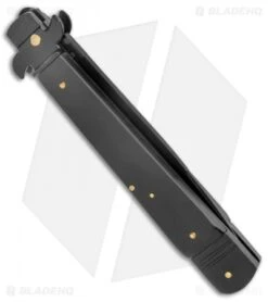 AKC Leverletto 9" Lever Lock Automatic Italian Knife Black (4" Black Flat) 8 AKC Leverletto 9" Lever Lock Automatic Italian Knife Black (4" Black Flat) -Knife Discount Store AKC Leverletto 9in LL Auto Italian Black Black BHQ 50877 jr side