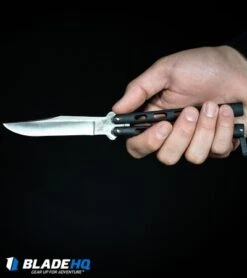 Bear & Son 2-Pack Butterfly Knife Special Black (114 + 114TR) 18 Bear & Son 2-Pack Butterfly Knife Special Black (114 + 114TR) -Knife Discount Store Bear Son 114B Large Butterfly Knife Black Satin BHQ 0364 kp in hand web