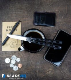 Bear & Son 2-Pack Butterfly Knife Special Black (114 + 114TR) 19 Bear & Son 2-Pack Butterfly Knife Special Black (114 + 114TR) -Knife Discount Store Bear Son 114B Large Butterfly Knife Black Satin BHQ 0364 kp lifestyle web