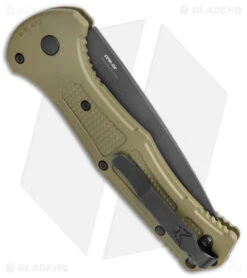 Benchmade Claymore Automatic Knife OD Green Grivory (3.6" Black) 9070BK-1 -Knife Discount Store Benchmade Claymore Auto OD Green Grivory Black 9070BK 1 BHQ 137240 jr side