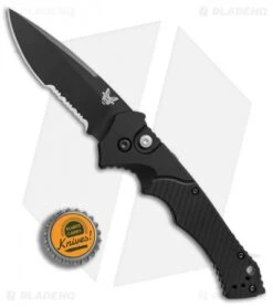 Benchmade Rukus II Automatic Knife (3.4" Black Serr) 9600SBK -Knife Discount Store Benchmade Rukus 2 black serr BHQ 74379 er bottlecap
