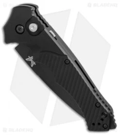 Benchmade Rukus II Automatic Knife (3.4" Black Serr) 9600SBK -Knife Discount Store Benchmade Rukus 2 black serr BHQ 74379 er spine