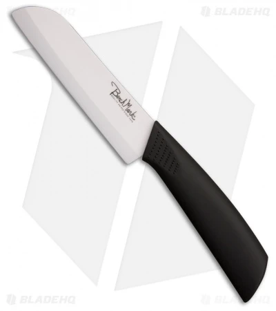 Benchmark Ceramic Santoku Kitchen Knife Black Rubber (5.25" Plain) 3 Benchmark Ceramic Santoku Kitchen Knife Black Rubber (5.25" Plain)