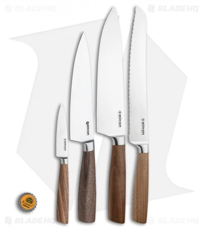 Boker Core 5-Piece Kitchen Knife Set Walnut Wood W/ Freedom Rod Block 13 Boker Core 5-Piece Kitchen Knife Set Walnut Wood W/ Freedom Rod Block - Image 11
