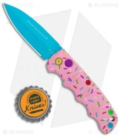 Boker Mini Dessert Warrior Kalashnikov Dagger Automatic Knife (2.5" Blue) Donut -Knife Discount Store Boker Desert Warrior Mini Kalashnikov Dagger Auto Blue Donut BHQ 113886 jr bottlecap