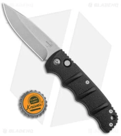 Boker Kalashnikov Drop Point Automatic Knife Black Aluminum (3.25" Stonewash) -Knife Discount Store Boker Kalashnikov Auto Black D2 SW BHQ 144760 jr bottlecap