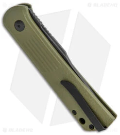 Boker Lundquist Alluvial Automatic Knife OD Green (3" Black SW) -Knife Discount Store Boker Lundquist Alluvial Auto OD Green Aluminum Black SW BHQ 125069 jr side