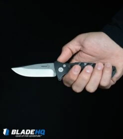 Boker Plus Strike Tanto Automatic Knife (3.25" Black Serr D2) -Knife Discount Store Boker Plus Strike Drop Point Automatic Knife Stonewash 01BO400N BHQ 32040 kp in hand web