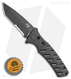Boker Plus Strike Tanto Automatic Knife (3.25" Black Serr D2) -Knife Discount Store Boker Plus Strike Tanto Automatic Knife 3.25 Black Serr 01BO401N LS Bottlecap
