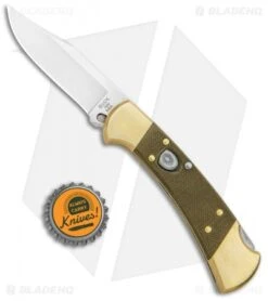 Buck Knives Buck 112 Exclusive Automatic Knife Green Micarta/Brass (3" Satin) 12 Buck Knives Buck 112 Exclusive Automatic Knife Green Micarta/Brass (3" Satin) -Knife Discount Store Buck 112 Exclusive Auto OD Green Micarta Polished Brass Satin 0112GRSABHQ B BHQ 101545 jr bottlecap 1 2