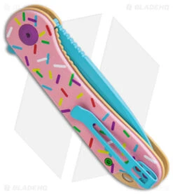 CIVIVI Elementum Dessert Warrior Exclusive Knife Pink G-10 (2.9" Blue D2) Donut -Knife Discount Store CIVIVI Elementum Dessert Warrior LL Pink G 10 Blue BHQ 148967 jr side
