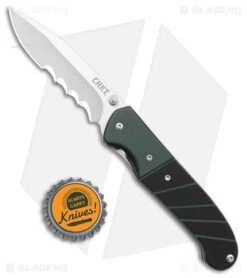CRKT Ignitor Spring Assisted Knife Black & Green G-10 (3.38" Satin Serr) 6855 -Knife Discount Store CRKT Ignitor SA Black and Green G 10 Satin Serr BHQ 4147 jr bottlecap