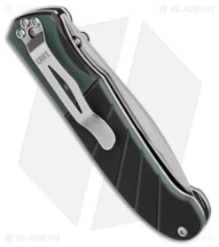 CRKT Ignitor Spring Assisted Knife Black & Green G-10 (3.38" Satin Serr) 6855 -Knife Discount Store CRKT Ignitor SA Black and Green G 10 Satin Serr BHQ 4147 jr side
