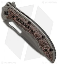 CRKT Ikoma Fossil Frame Lock Knife (3.96" Gray Serr) 5471K -Knife Discount Store CRKT ikoma fossil gray serr 5471K BHQ 21379 er spine