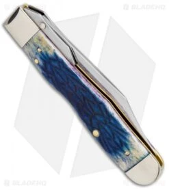 Burnt CheetahÂ® Lockback Knife 4.375" Purple Tribal Jig Bone (6111 1/2L SS) -Knife Discount Store Case Burnt Cheetah LB Purple Tribal Jig Bone SS 61802 BHQ 101131 jr side