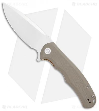 CIVIVI Praxis Flipper Liner Lock Knife Tan G-10 (3.75" Satin) C803B 3 CIVIVI Praxis Flipper Liner Lock Knife Tan G-10 (3.75" Satin) C803B