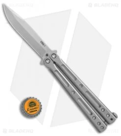 DogBite Knives DB3.1 Balisong Butterfly Knife Gray Ti (4" Stonewash) 10 DogBite Knives DB3.1 Balisong Butterfly Knife Gray Ti (4" Stonewash) -Knife Discount Store DogBite Knives DB3 1 gray ti sw 440c BHQ 35283 er bottlecap
