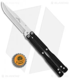 Emerson Longhorse Flipper Balisong Butterfly Knife Black G-10 (3.8" Stonewash) -Knife Discount Store Emerson Longhorse Flipper Balisong Black G 10 SW BHQ 80620 jr bottlecap