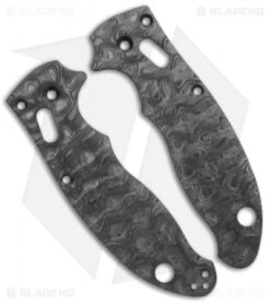 Flytanium Custom Raindrop Carbon Fiber Scales For Spyderco Manix 2 - Black