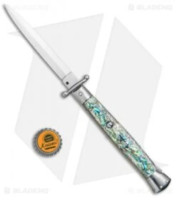 Frank B 11" Italian Stiletto Swinguard Abalone (5" Satin Dagger) -Knife Discount Store Frank B 11in Stiletto Swinguard Abalone Dagger BP 10606 jr bottlecap