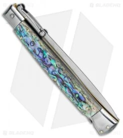 Frank B 11" Italian Stiletto Swinguard Abalone (5" Satin Dagger) -Knife Discount Store Frank B 11in Stiletto Swinguard Abalone Dagger BP 10606 jr side