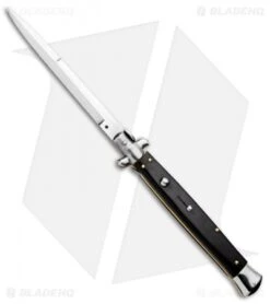 Frank B. 13" Italian Stiletto Bayonet Automatic Knife Black (6" Satin)