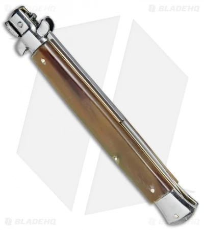 Frank B. 13" Italian Stiletto Bayonet Automatic Knife Honey Horn (6" Satin) 5 Frank B. 13" Italian Stiletto Bayonet Automatic Knife Honey Horn (6" Satin) - Image 3
