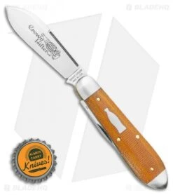 GEC #85 Tidioute Crown Lifter Natural Canvas Micarta (2.75") 852221CL -Knife Discount Store GEC 15 Tidioute Crown Lifter Natural Canvas Micarta 2.75 852221CL BHQ 122742 LS Bottlecap