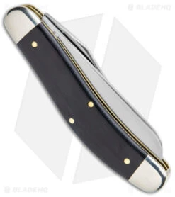 GEC #88 Tidioute Bayou Trapper Knife Black Linen Micarta Ace (3" Satin) -Knife Discount Store GEC 88 Tidioute Cutlery Ace Pocket Black Linen Micarta 888222 BHQ 142819 jr side