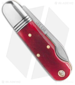 GEC Tidioute Cutlery #25 Beerlow Pocket Knife Red Sawcut Bone (2.1" Satin) -Knife Discount Store GEC Tidioute Cutlery 25 Beerlow Pocket Knife Red Sawcut Bone Satin BHQ 180934 kc side