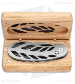 Grainger Mckoy's Hand-Cut Knife Automatic Titanium (3.5" Bead Blast) -Knife Discount Store Grainger Mckoys Auto Hand Cut Knife Ti BHQ 134851 jr box open