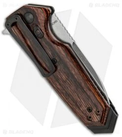 Hogue Sig Sauer EX-02 Spear Point Flipper Knife Reinforced Walnut (3.75" SPB) -Knife Discount Store Hogue Sig Sauer EX 02 SP Reinforced Walnut SPB 36214 BHQ 88736 jr side