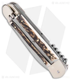 Hubertus 7.75" Large Lever Lock Automatic Knife (3.4" Satin) -Knife Discount Store Hubertus 7.75in Large LL Auto Satin 3 Blade BHQ 178388 jr spine