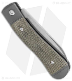 Jack Wolf Knives K9 Jack Slip Joint Pocket Knife OD Green Micarta (2.9" Satin) -Knife Discount Store Jack Wolf Knives K9 Jack SJ Pocket Knife OD Green Micarta Satin BHQ 141934 jr side