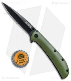 Kershaw Al Mar AM-3 Assisted Opening Knife Green G-10 (3" Black) 2335GRNBLK -Knife Discount Store Kershaw Al Mar AM 3 Green G 10 Black 2335GRNBLK BHQ 71075 jr bottlecap