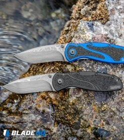 Kershaw Blur Assisted Opening Knife Blue Aluminum (3.375" Damascus) 1670NBDAM -Knife Discount Store Kershaw Blur Assisted Opening Knife Blue Aluminum Damascus 1670NBDAM BHQ 107880 kp water web