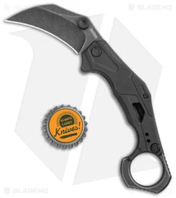 Kershaw Outlier Assisted Karambit Knife Black GRN (2.5" Black Stonewash) 2064 -Knife Discount Store Kershaw Karambit Black Dark SW jr bottlecap