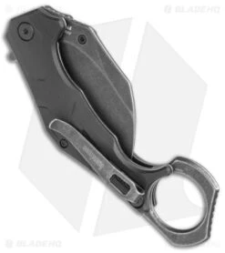 Kershaw Outlier Assisted Karambit Knife Black GRN (2.5" Black Stonewash) 2064 -Knife Discount Store Kershaw Karambit Black Dark SW jr side